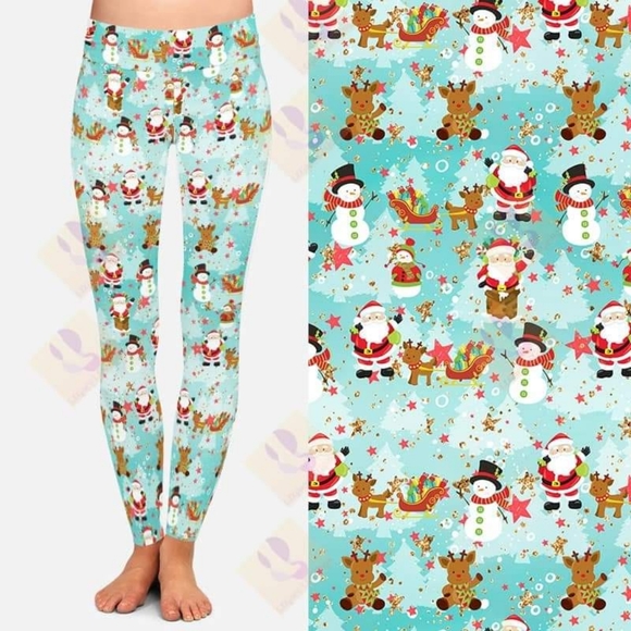 Brand New Women's Christmas Playground Leggings L/XL - Picture 3 of 3